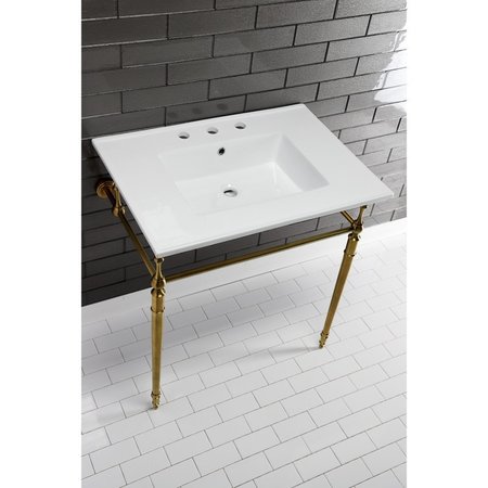 Fauceture Continental 31"x22" Ceramic Vanity Top W/ Integrated Basin 3H, White LBT31227W38